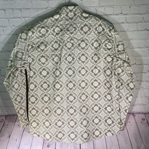 Rafter C Men's Cowboy White and Tan Snap Button Shirt. Size: XL - Picture 8 of 9